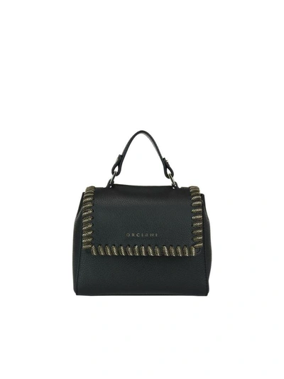 Shop Orciani Mini Sveva Chain Handbag In Black