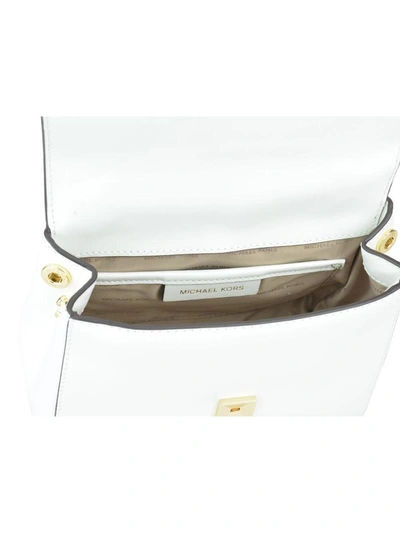 Shop Michael Kors Small Mott Bag In Optic White