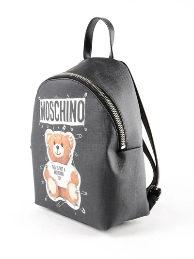 Shop Moschino Teddy Logo Backpack In Ablack