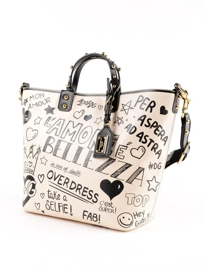 Shop Dolce & Gabbana Beatrice Mural Tote In Hapmurales Fdo.panna