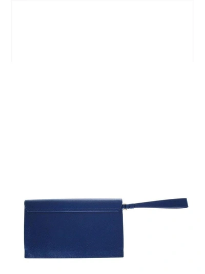 Shop Furla Metropolis Envelope Blu Leather Clutch