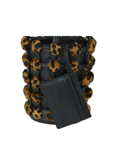 Shop Alexander Wang Roxy Cage Mini Bucket Bag In Leopard