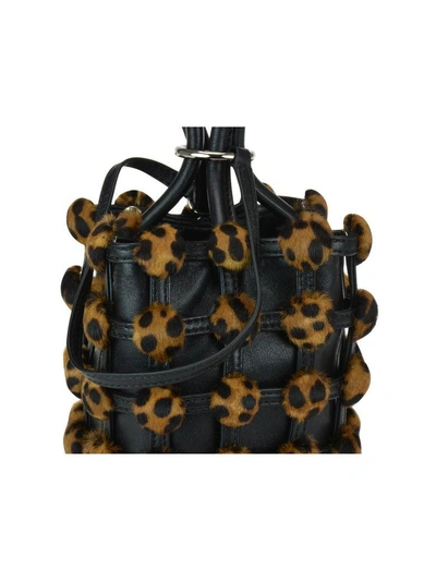 Shop Alexander Wang Roxy Cage Mini Bucket Bag In Leopard