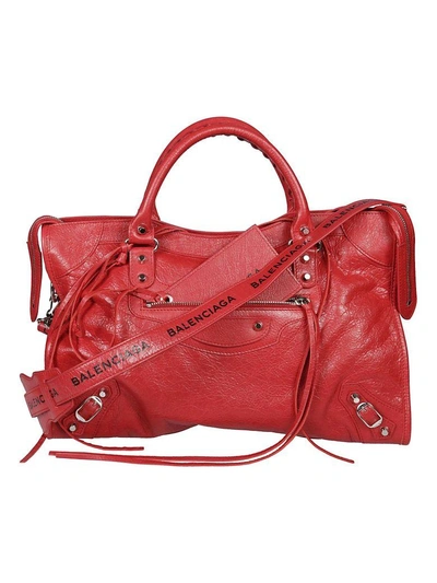 Shop Balenciaga Classic City Shoulder Bag In Rouge Cardinal