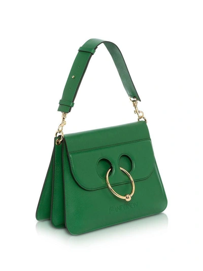 Shop Jw Anderson Emerald Green Leather Medium Pierce Bag