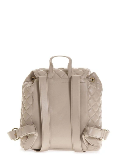 Shop Love Moschino Dove Quilted Backpack In Faux Leather