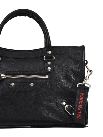 Shop Balenciaga Black City Classic S Tote Bag In Black/red