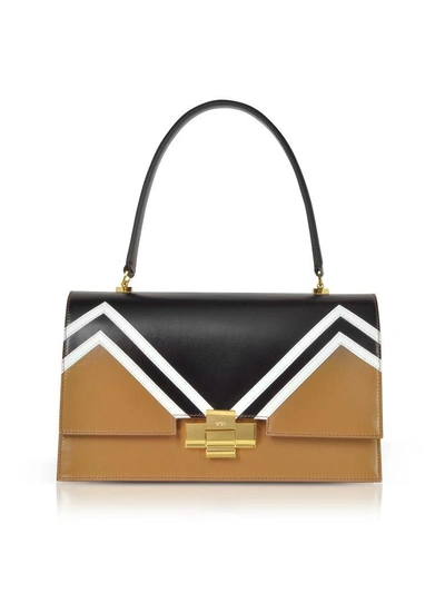 Shop N°21 N&deg;21 Color Block Leather Alice Satchel Bag In Black