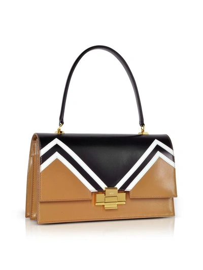 Shop N°21 N&deg;21 Color Block Leather Alice Satchel Bag In Black