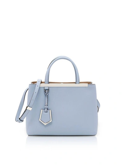 Shop Fendi Petite 2 Jours Satchel Bag In Sky Blue