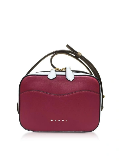 Shop Marni Nappa Leather Shell Shoulder Bag In Cherry