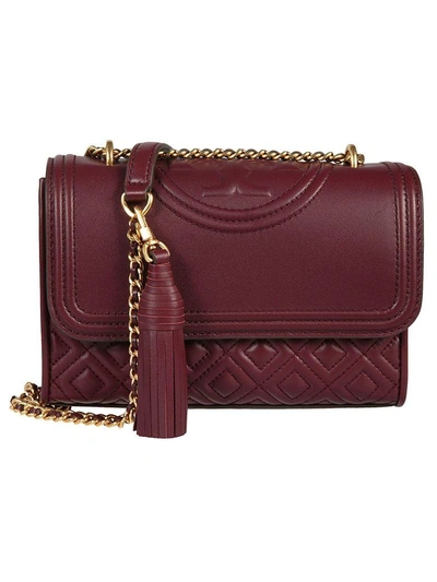 Shop Tory Burch Fleming Shoulder Bag In Imperial Garnet