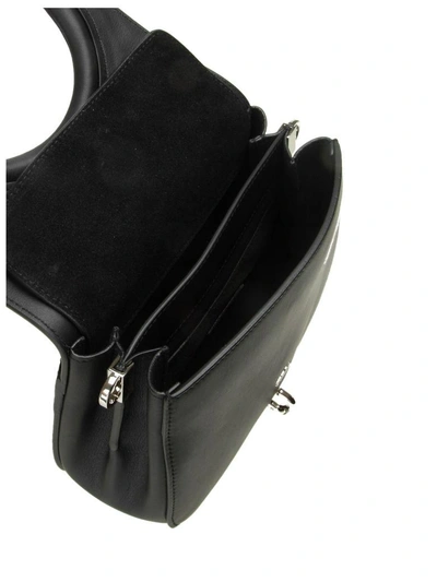 Shop Furla "margherita Mini" Shoulder In Black Color Leather In Onyx