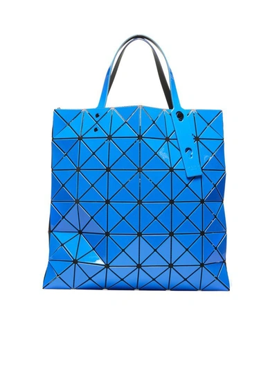 Shop Bao Bao Issey Miyake Geometric Pattern Tote In Viola Bluette Nero