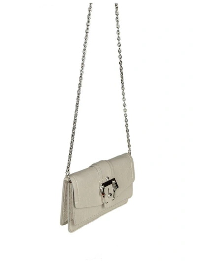 Shop Paula Cademartori "lou Lou" Shoulder In Gray Color Leather