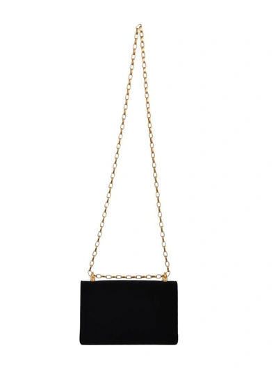 Shop Dolce & Gabbana Velvet Dg Girls Crossbody Bag In Black