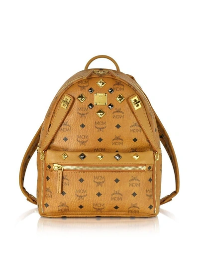 Shop Mcm Cognac Small Dual Stark Backpack