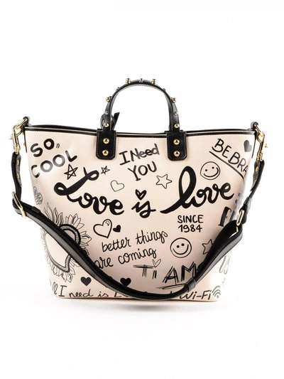 Shop Dolce & Gabbana Printed Shopper Bag In Hapmurales Fdo.panna