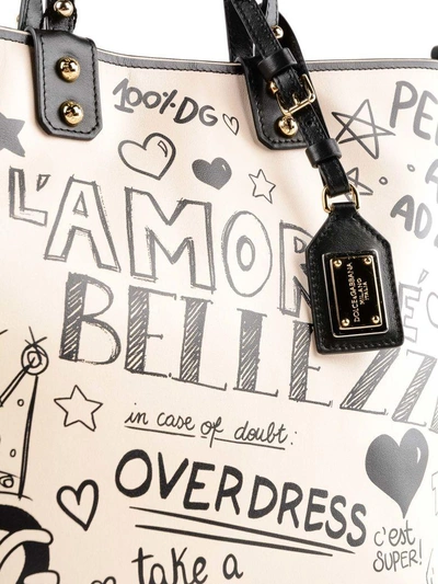 Shop Dolce & Gabbana Printed Shopper Bag In Hapmurales Fdo.panna