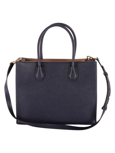 Shop Michael Michael Kors Mercer Large Leather Tote In Admiral