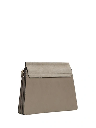 Shop Chloé Leather And Suede Faye Shoulder Bag In Motty Grey