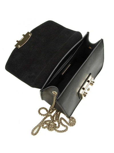 Shop Furla Mini Metropolis Bag In Black Leather In Onyx