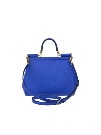 Shop Dolce & Gabbana Medium Sicily Bag In Bluette Scuro