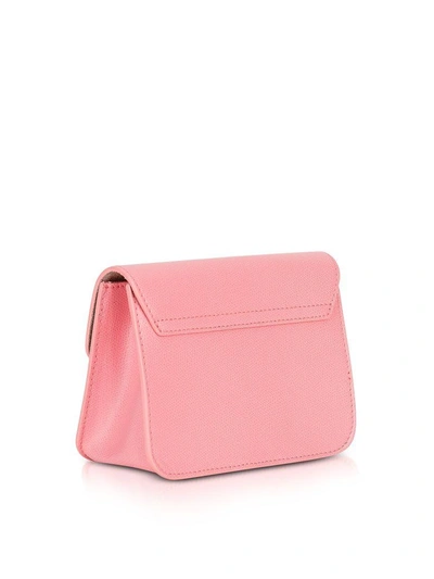 Shop Furla Rose Quartz Leather Metropolis Mini Crossbody Bag In Pink