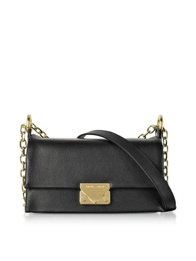 Shop Emporio Armani Grainy Leather Small Shoulder Bag In Black
