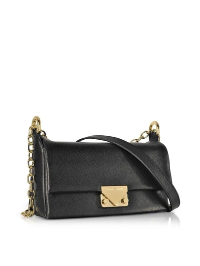 Shop Emporio Armani Grainy Leather Small Shoulder Bag In Black