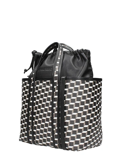 Shop Pierre Hardy Tote Bag In White-black Leather