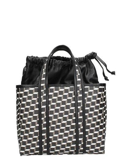 Shop Pierre Hardy Tote Bag In White-black Leather