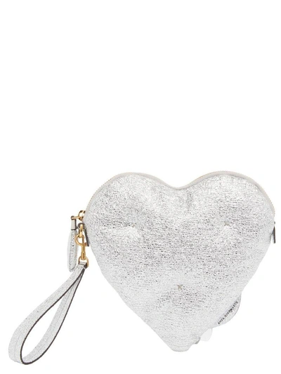 Shop Anya Hindmarch Chubby Heart Bag In Silver