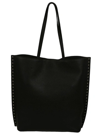 Shop Valentino Rockstud Shopper Bag In 0no Black