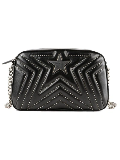 Shop Stella Mccartney Small Star Studded Shoulder Bag In Black