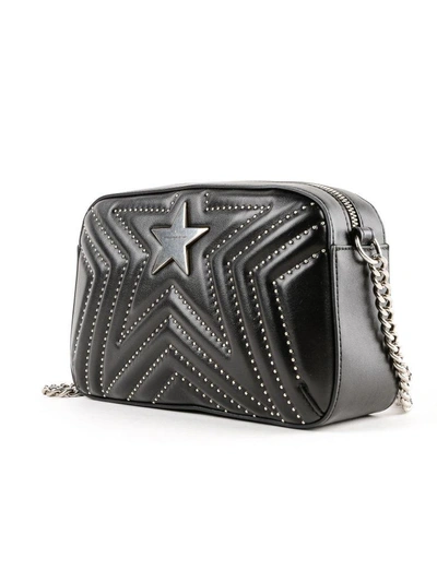 Shop Stella Mccartney Small Star Studded Shoulder Bag In Black