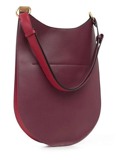 Shop Marni Color Block Shoulder Bag In Z1zruby Red