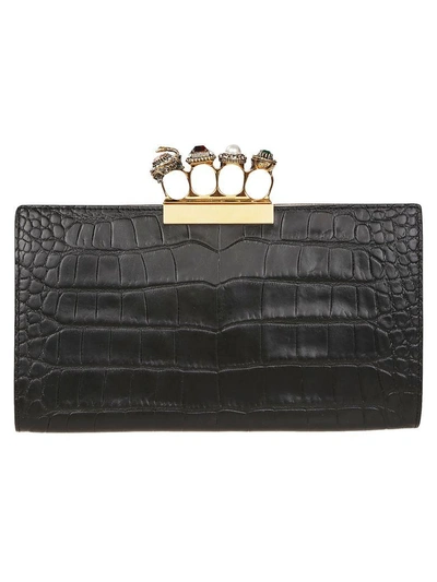 Shop Alexander Mcqueen Knuckle Clutch In Nero