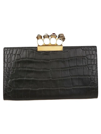 Shop Alexander Mcqueen Knuckle Clutch In Nero