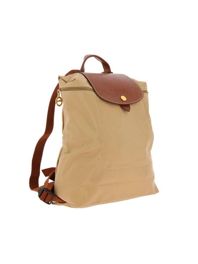 Shop Longchamp Backpack Shoulder Bag Women  In Beige