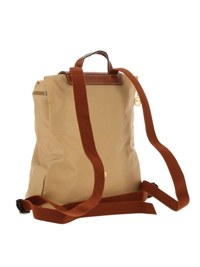 Shop Longchamp Backpack Shoulder Bag Women  In Beige