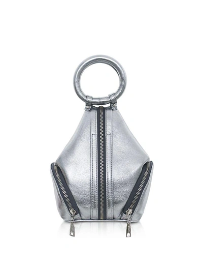 Shop Complet Silver Laminated Leather Eve Micro Bag