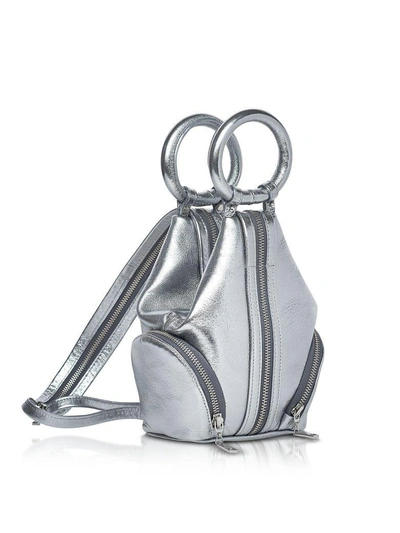 Shop Complet Silver Laminated Leather Eve Micro Bag
