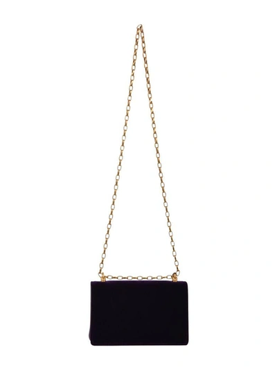 Shop Dolce & Gabbana Velvet Dg Girls Crossbody Bag In Purple