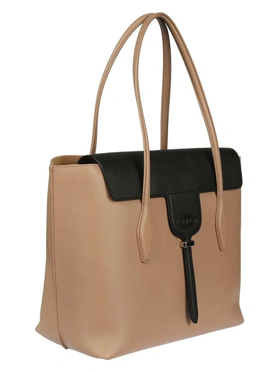 Shop Tod's Joy Medium Tote In Tabacco Chiaro/nero