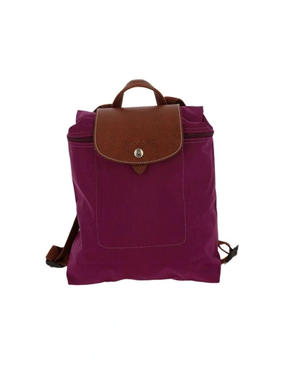 Shop Longchamp Backpack Shoulder Bag Women  In Plum
