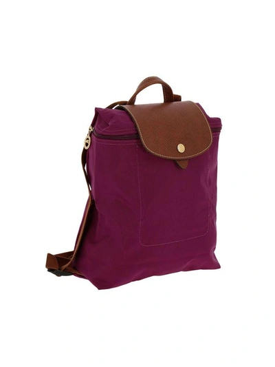 Shop Longchamp Backpack Shoulder Bag Women  In Plum
