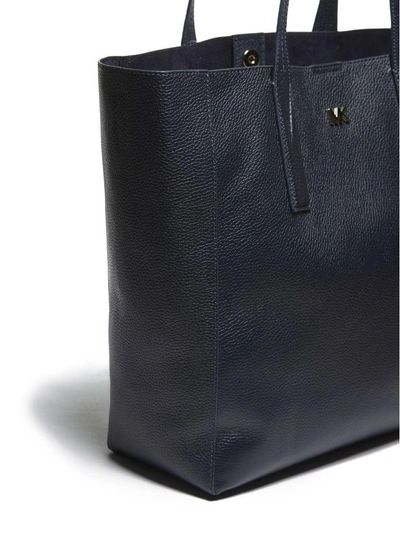 Shop Michael Michael Kors Medium Leather Tote In Blu