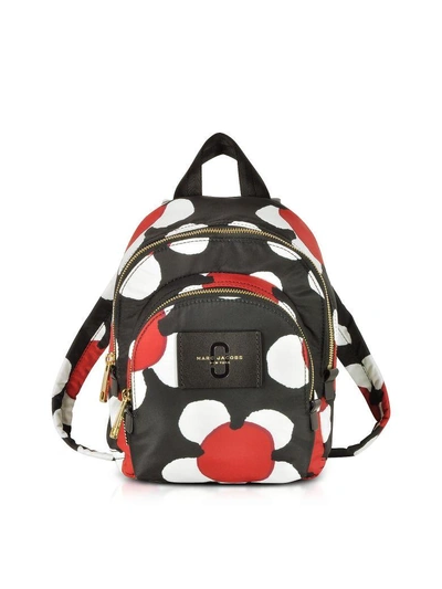 Shop Marc Jacobs Red/black Daisy Print Nylon Mini Double Backpack