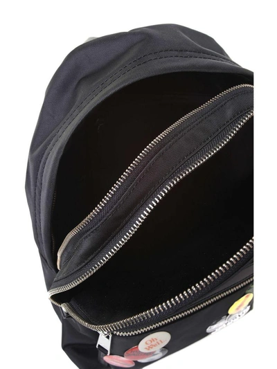 Shop Marc Jacobs Treck Pack Badge Medium Leather-trimmed Nylon Backpack In Nero